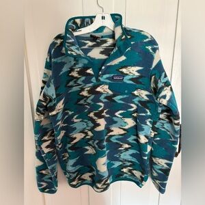 Patagonia Synchilla Fleece Trout Tales Elwha Snap-T Jacket Women’s large